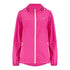 Bright pink Mac in a Sac Origin adult jacket with white zipper, perfect for country clothing