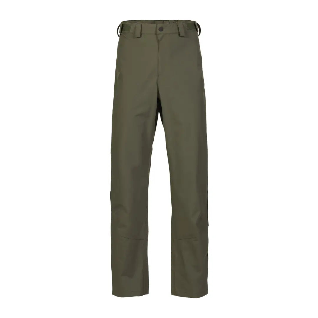 Olive green Musto Fenland Pack Trousers 2.0 with belt loops and button closure