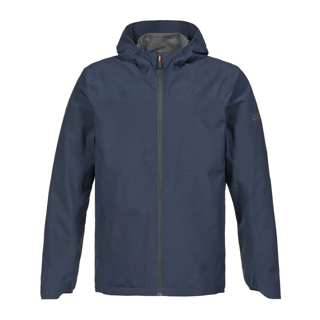 Navy blue Musto Land Rover Lite Rain Jacket with hood and full-length zipper