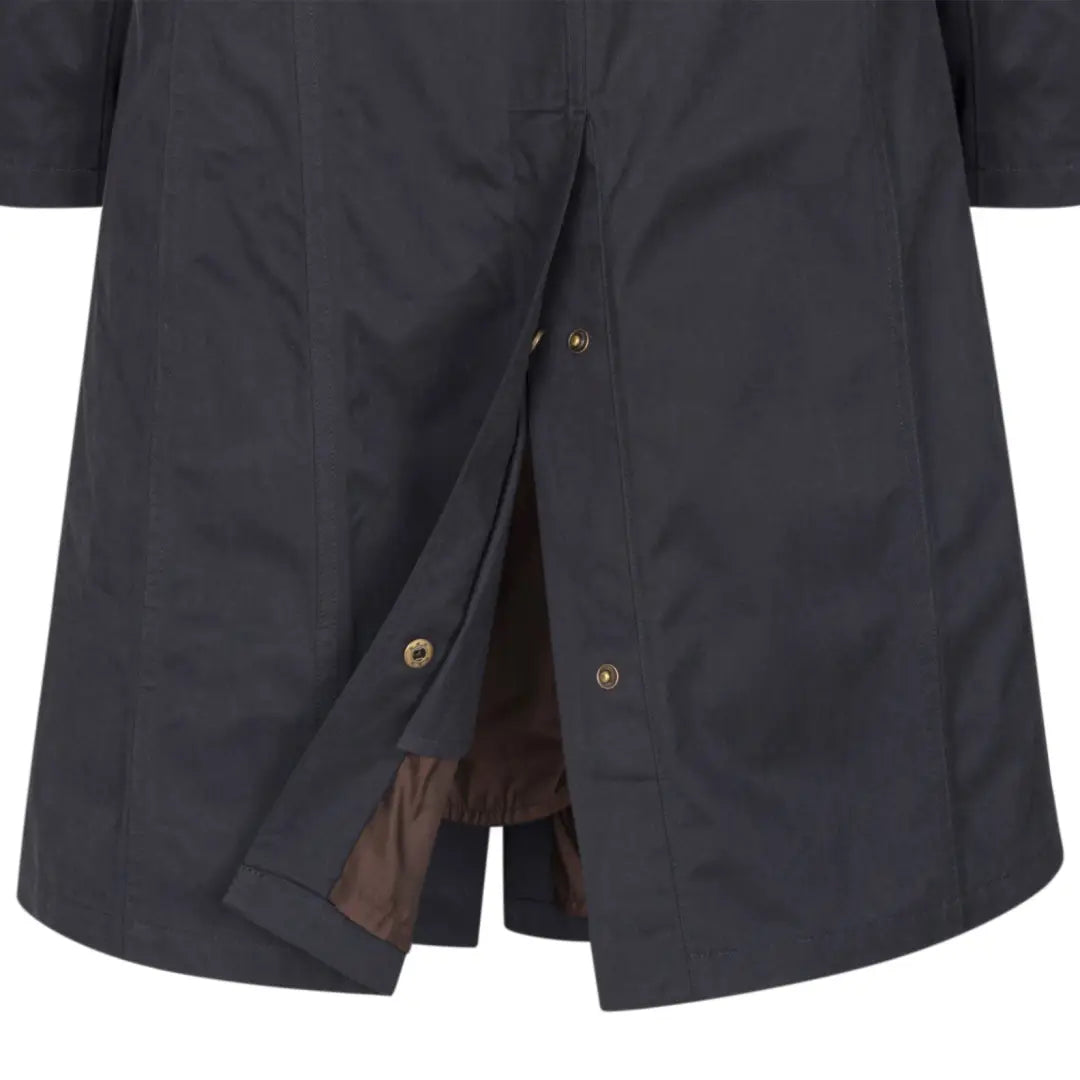 Dark gray button-up shirt with split hem for the Forest Alice Waterproof Coat