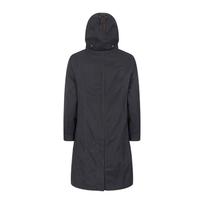 Dark gray long hooded coat, perfect for staying cozy in the Forest Alice Waterproof style