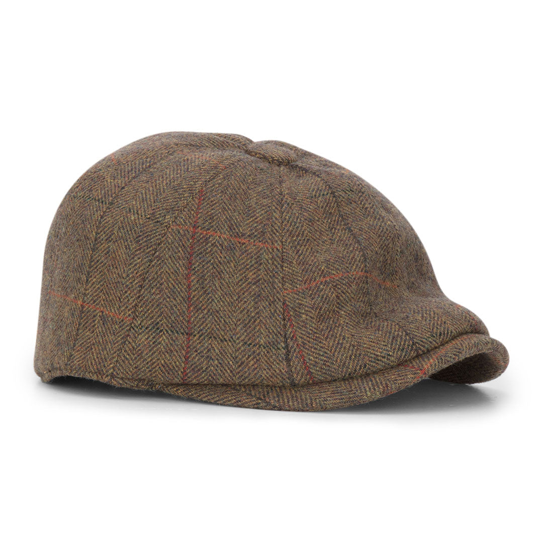 Brown tweed flat cap from New Forest, perfect baker boy hat for any casual look