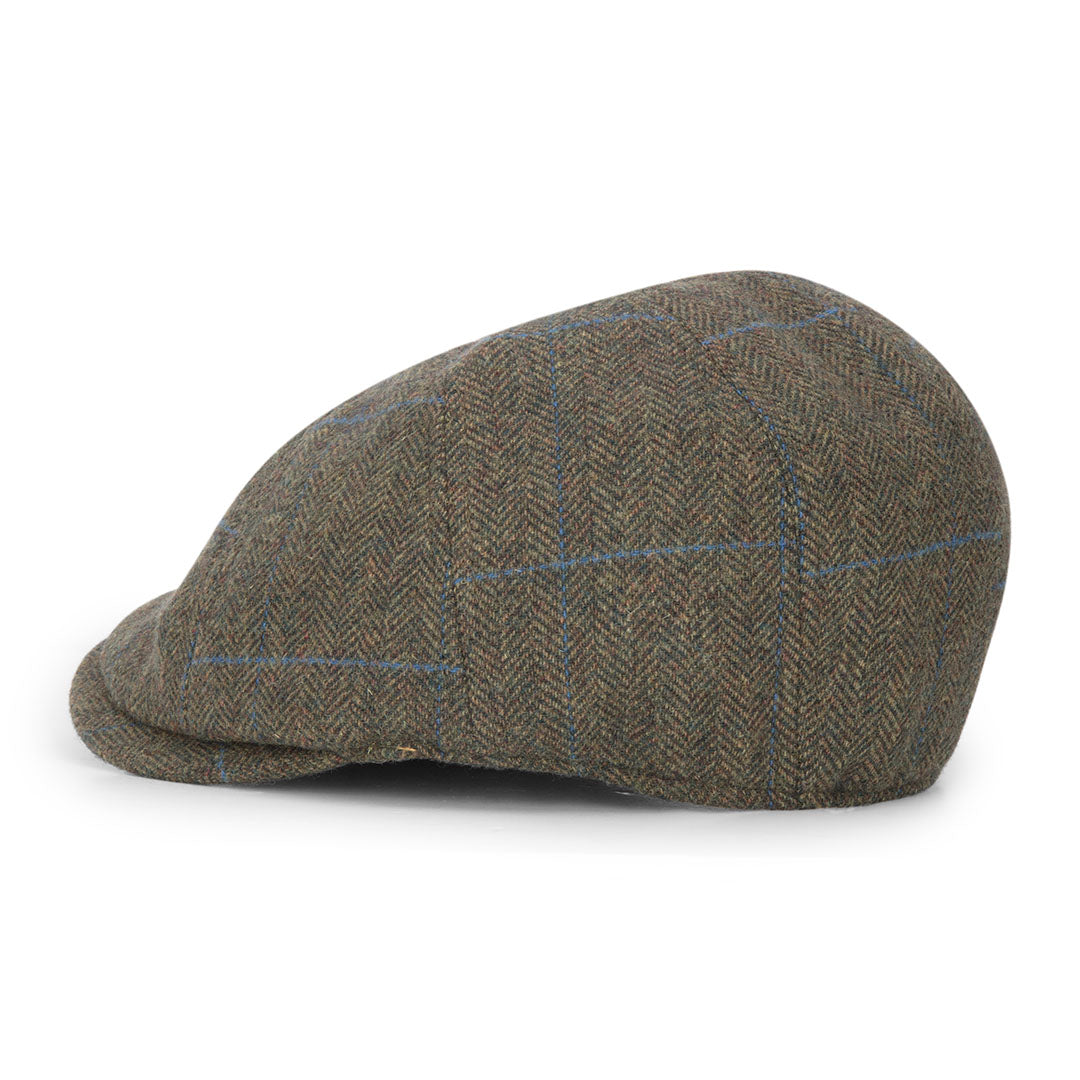 Tweed Baker Boy Hat with blue accents perfect for a stylish look