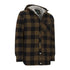 Plaid flannel jacket with sherpa collar and popper fastening for stylish country clothing