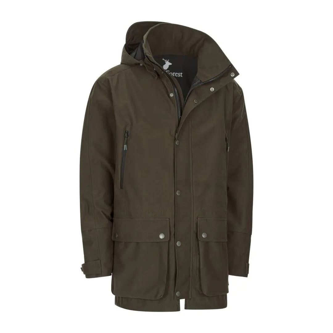 Dark green waterproof New Forest Country Sport Jacket with pockets and hood