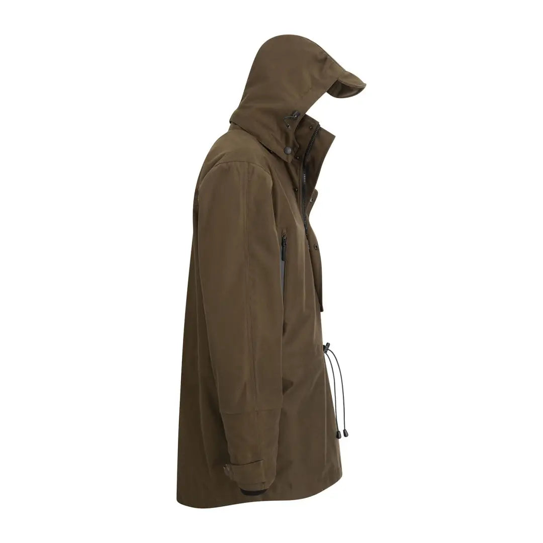 Brown hooded jacket with drawstring waist, perfect for Forest Country Sport adventures