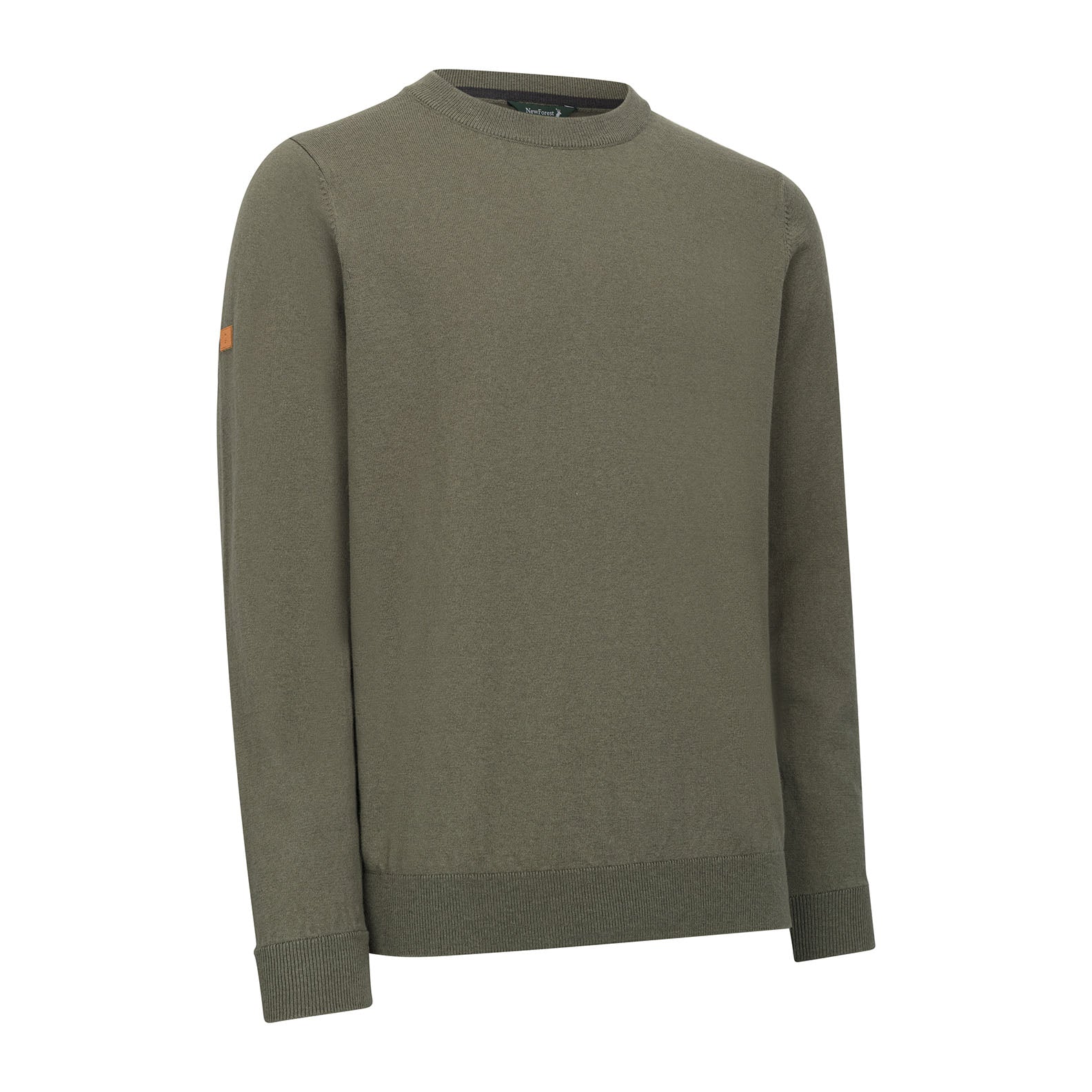 Olive green crew neck jumper from the New Forest Crew collection, perfect for casual wear