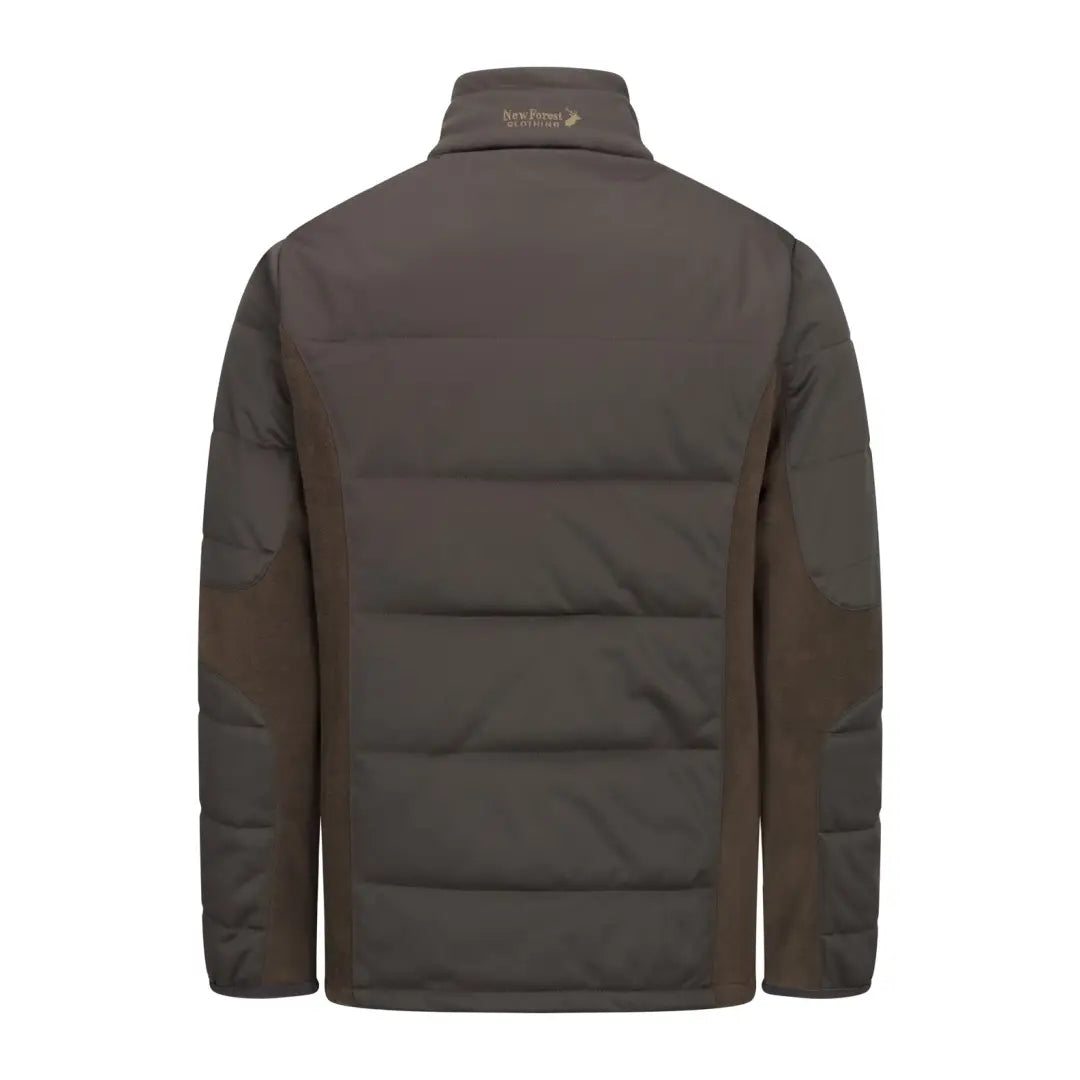 Dark gray quilted puffer jacket with collar, perfect forest padded jacket for added warmth