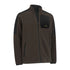 Brown and black Forest Fallow fleece jacket with zippered front and stand-up collar