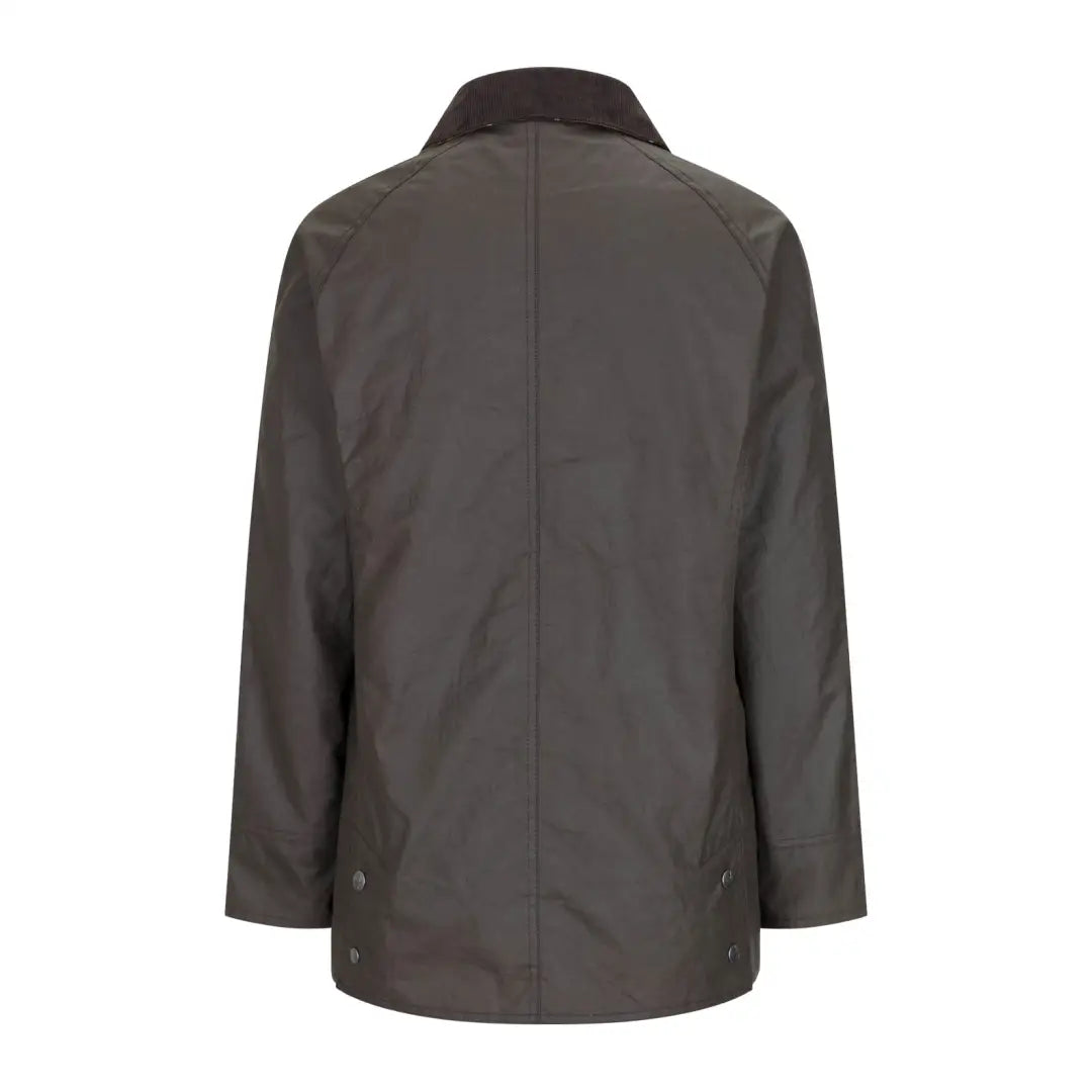 Dark gray Freya Ladies Wax Jacket with collar and side pockets for stylish outdoor wear