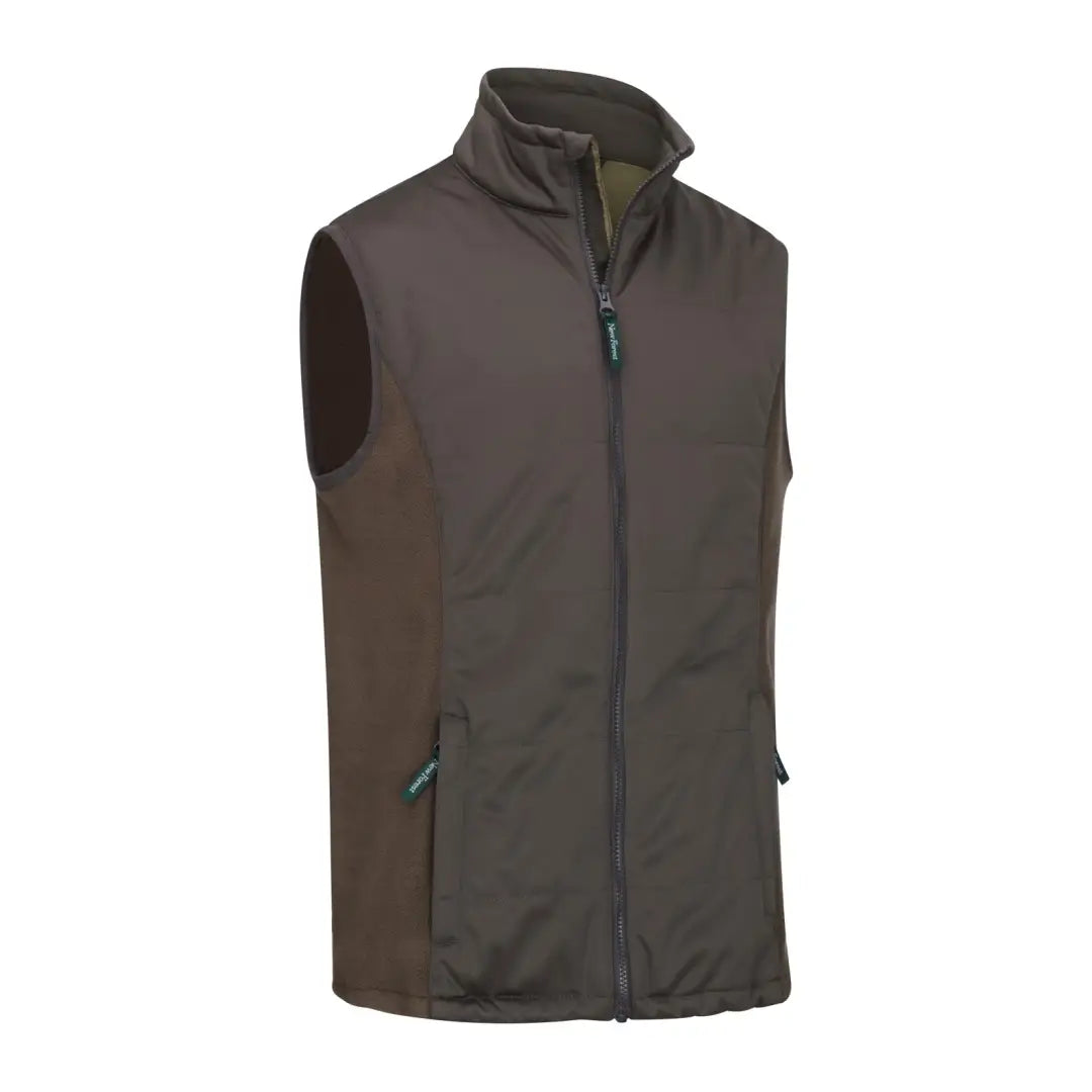 Dark brown sleeveless Forest Grouse Padded Gilet offers added warmth and style