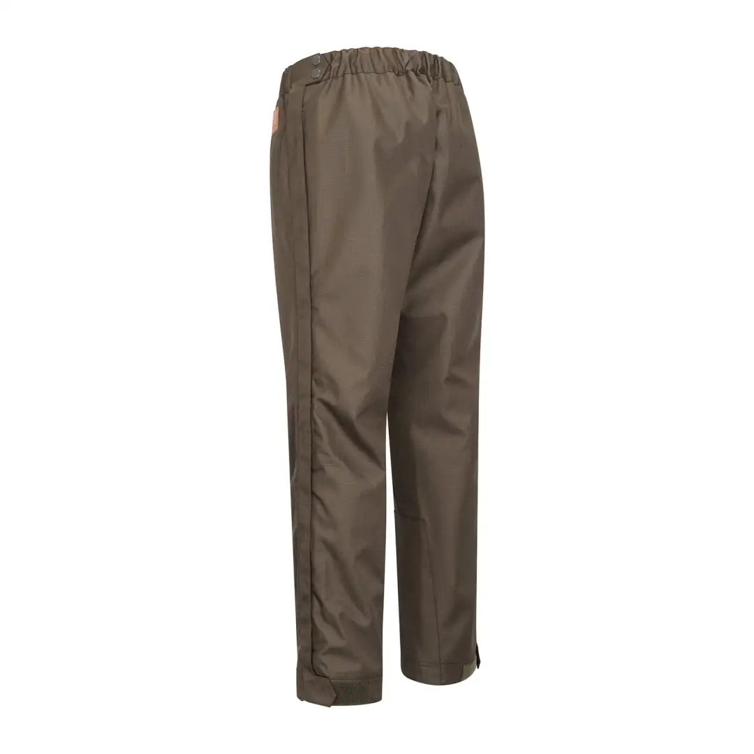 Olive green waterproof New Forest Hawthorn Overtrousers with elastic waistband