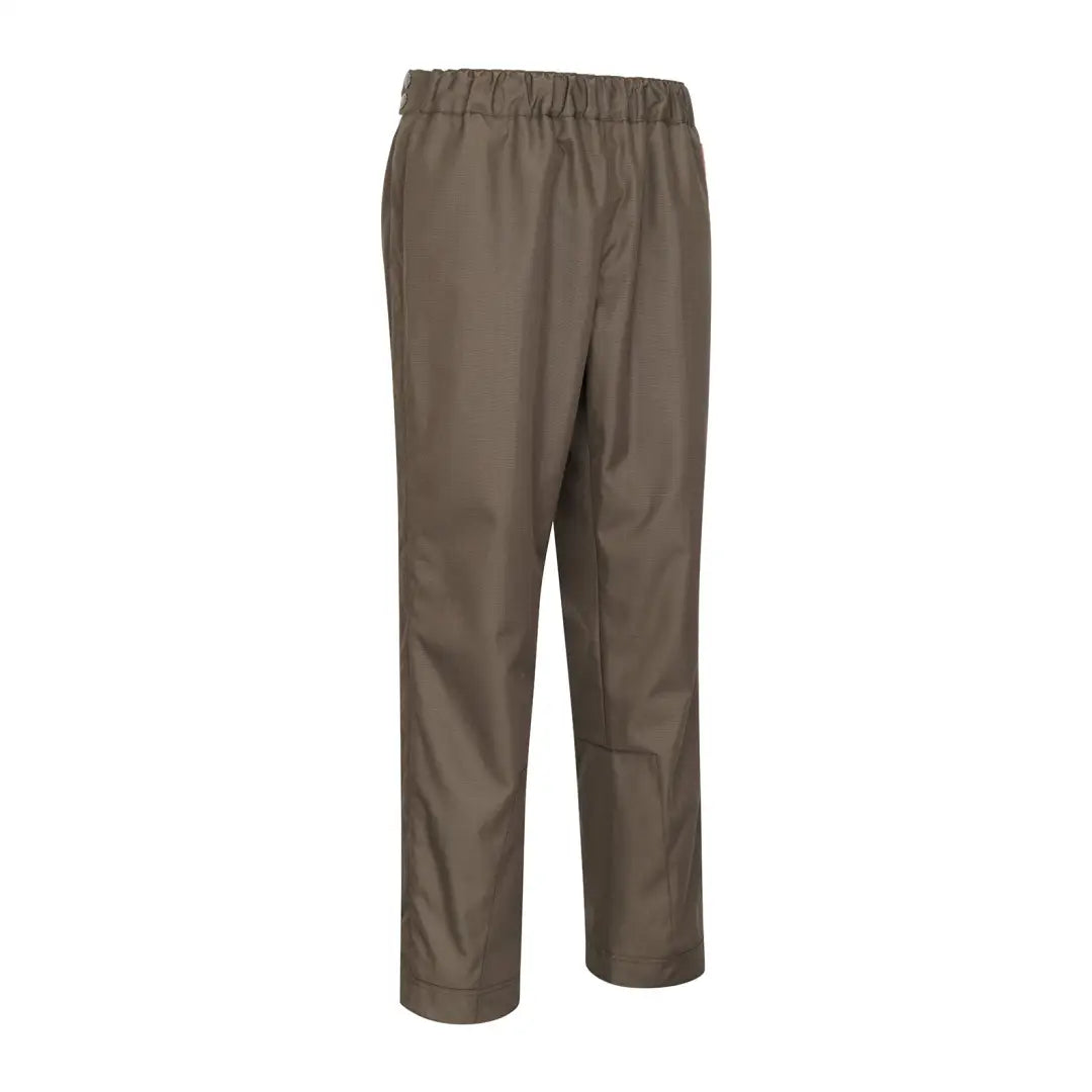 Olive green waterproof Forest Hawthorn Overtrousers with elastic waistband