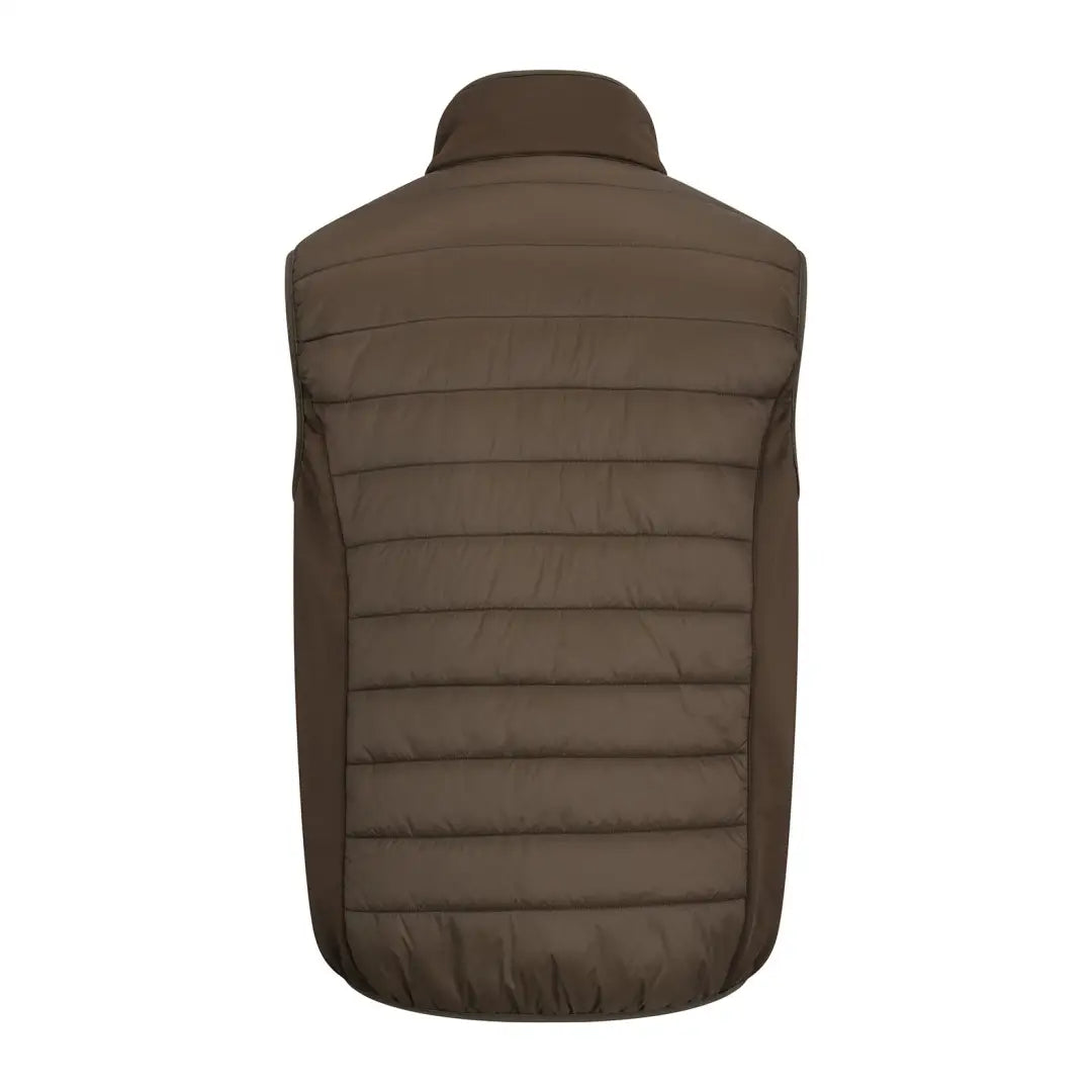 Brown quilted puffer vest with high collar from the New Forest Heated Gilet collection