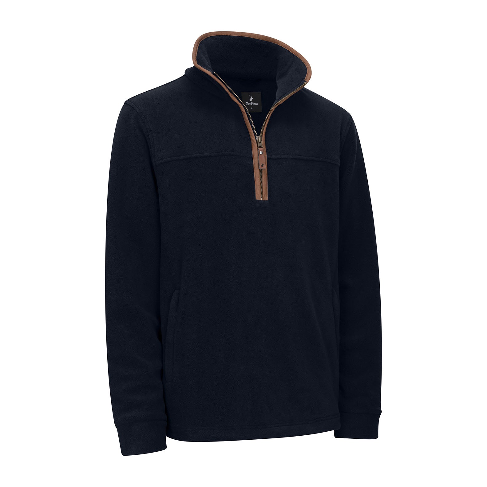 Navy blue knightwood quarter zip fleece, perfect for layering and staying cozy