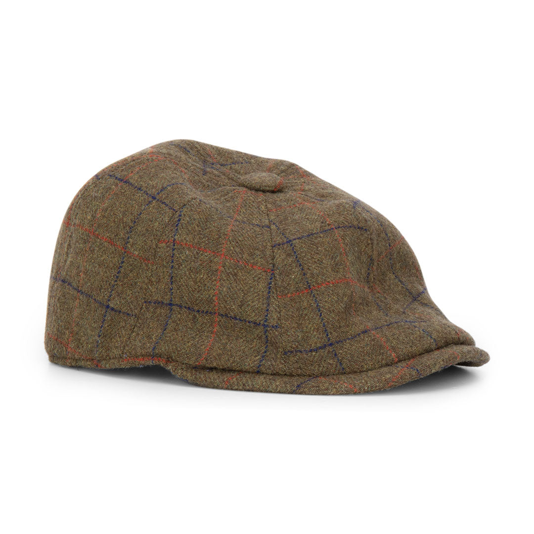 Tweed newsboy cap with plaid pattern in the New Forest Ladies Baker Boy Hat style