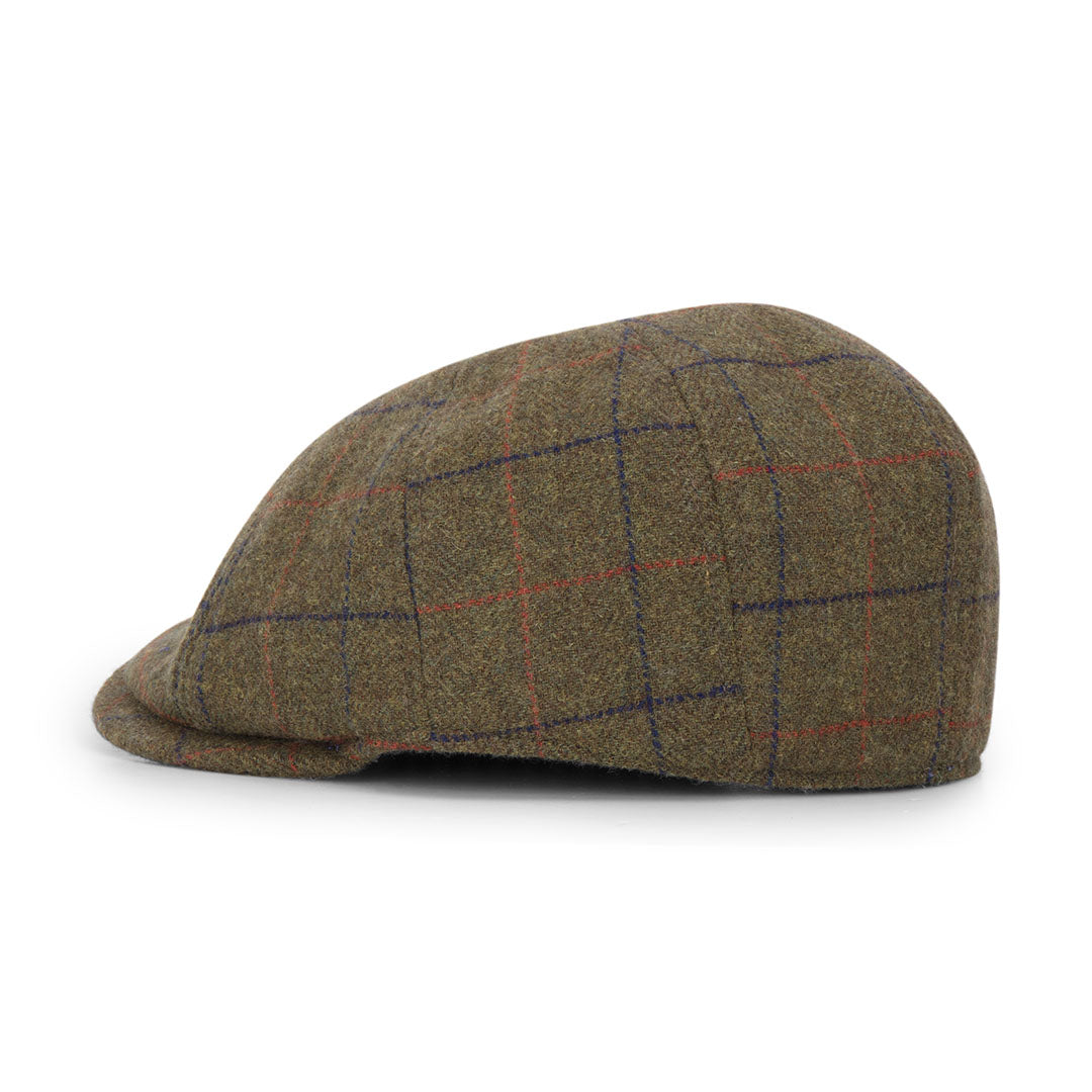 Tweed flat cap with plaid pattern, perfect for stylish ladies in a baker boy hat