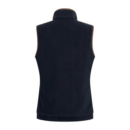 Navy blue sleeveless heated fleece gilet with high collar from New Forest Ladies