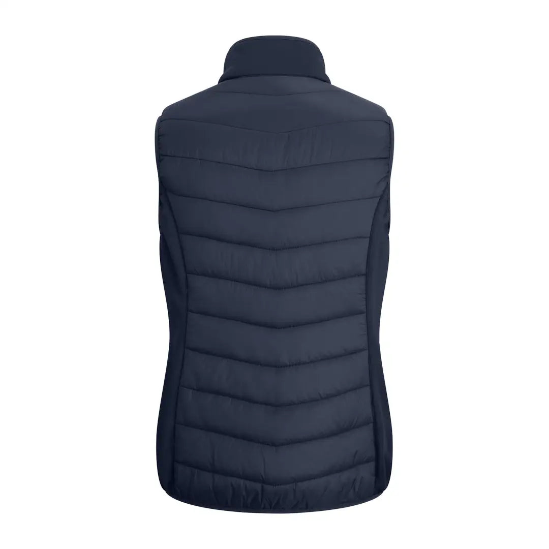 Navy blue quilted Forest Heated Gilet with high collar for ultimate warmth