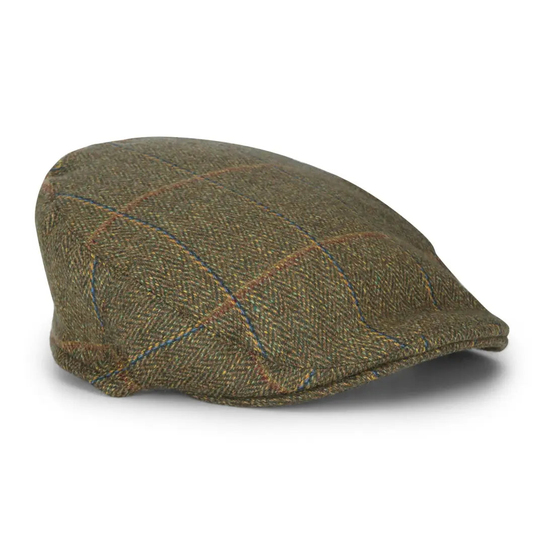 Olive green herringbone tweed flat cap from New Forest Maverick for stylish outings