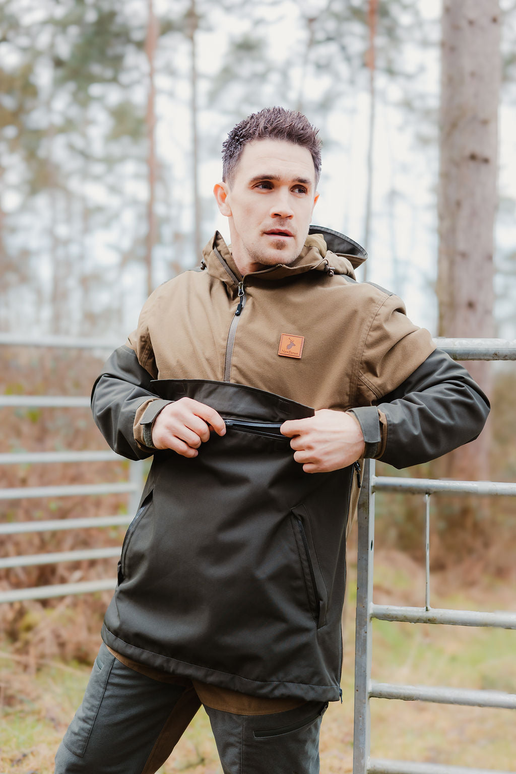 Two-tone hooded anorak from the New Forest Nightjar Smock collection