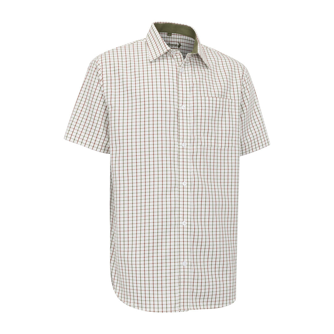 New Forest Premium cotton short sleeve shirt in a stylish checkered pattern