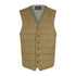 Tan plaid wool tweed waistcoat with six buttons for a stylish, classic look