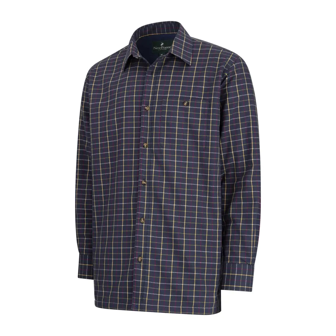 Plaid button-up collar shirt showcasing New Forest Premium Fleece Lined style