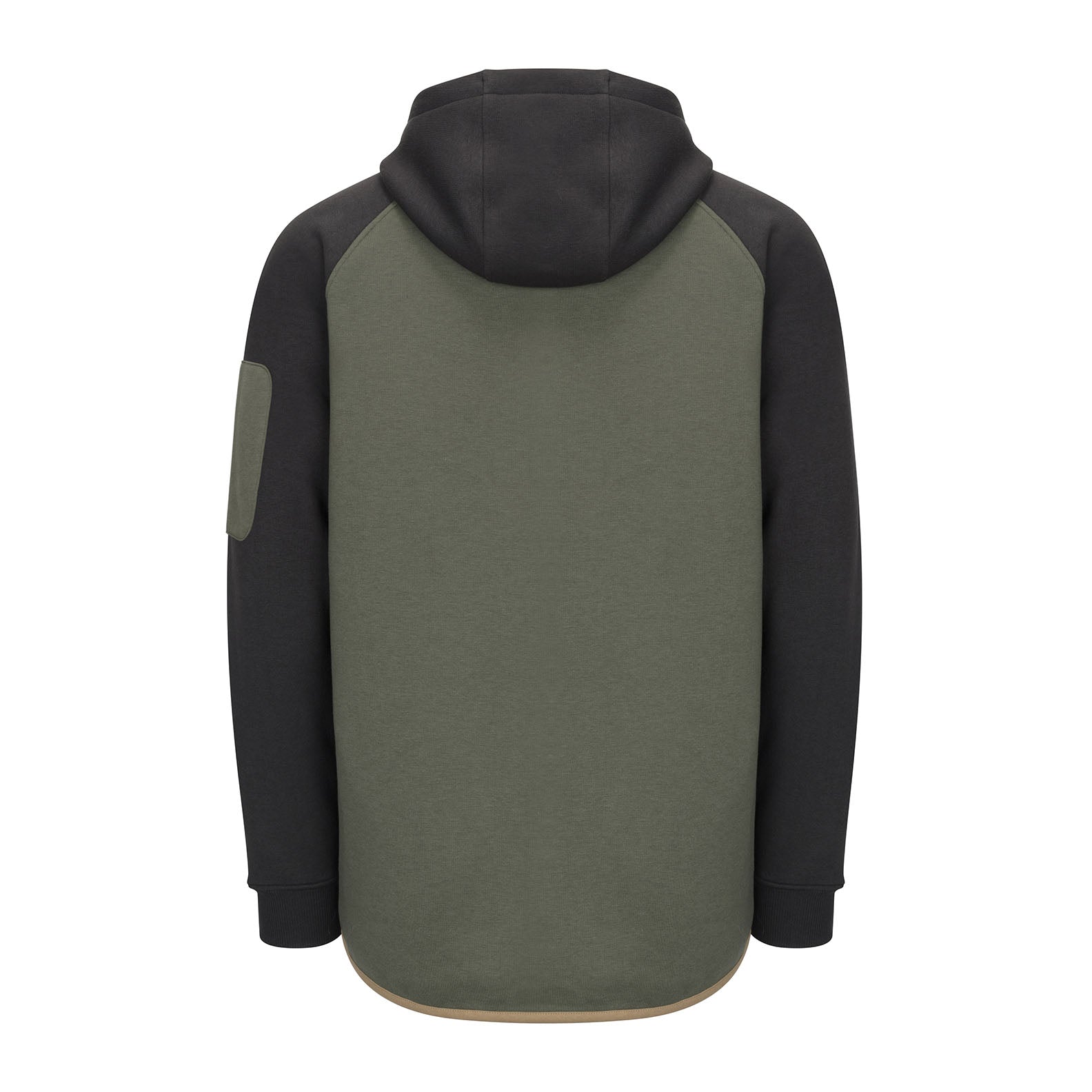 Olive and black hooded sweatshirt of the New Forest Raptor Hoodie design