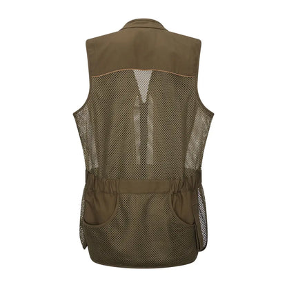 Olive green New Forest Skeet Vest in poly cotton blend with mesh and pockets