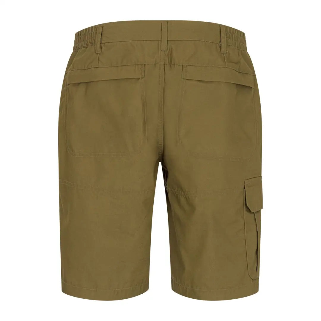 Khaki Forest Trail Shorts featuring pockets and belt loops for adventure-ready style