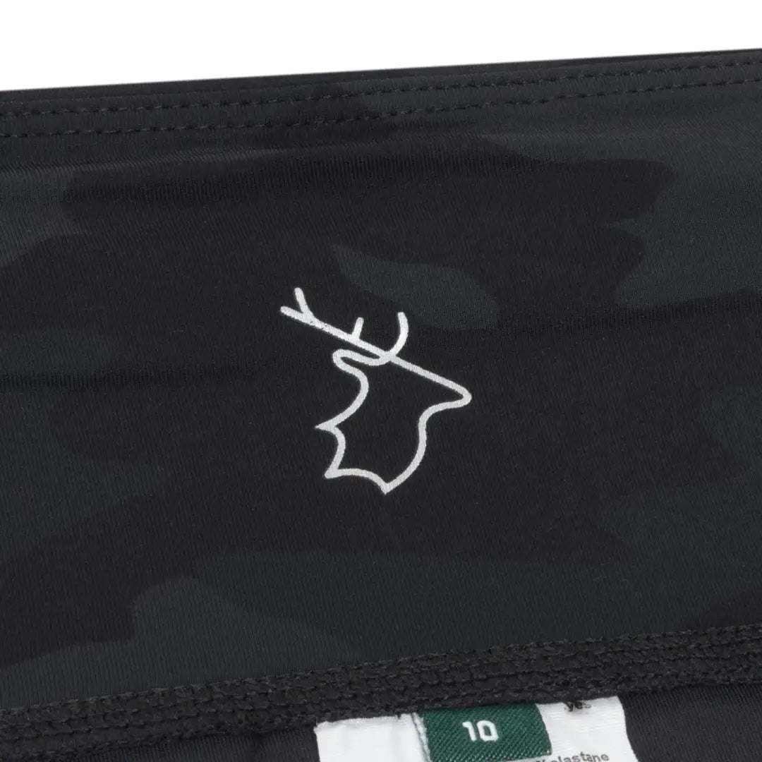 Black face mask with white deer logo, perfect for pairing with Forest Trek Leggings