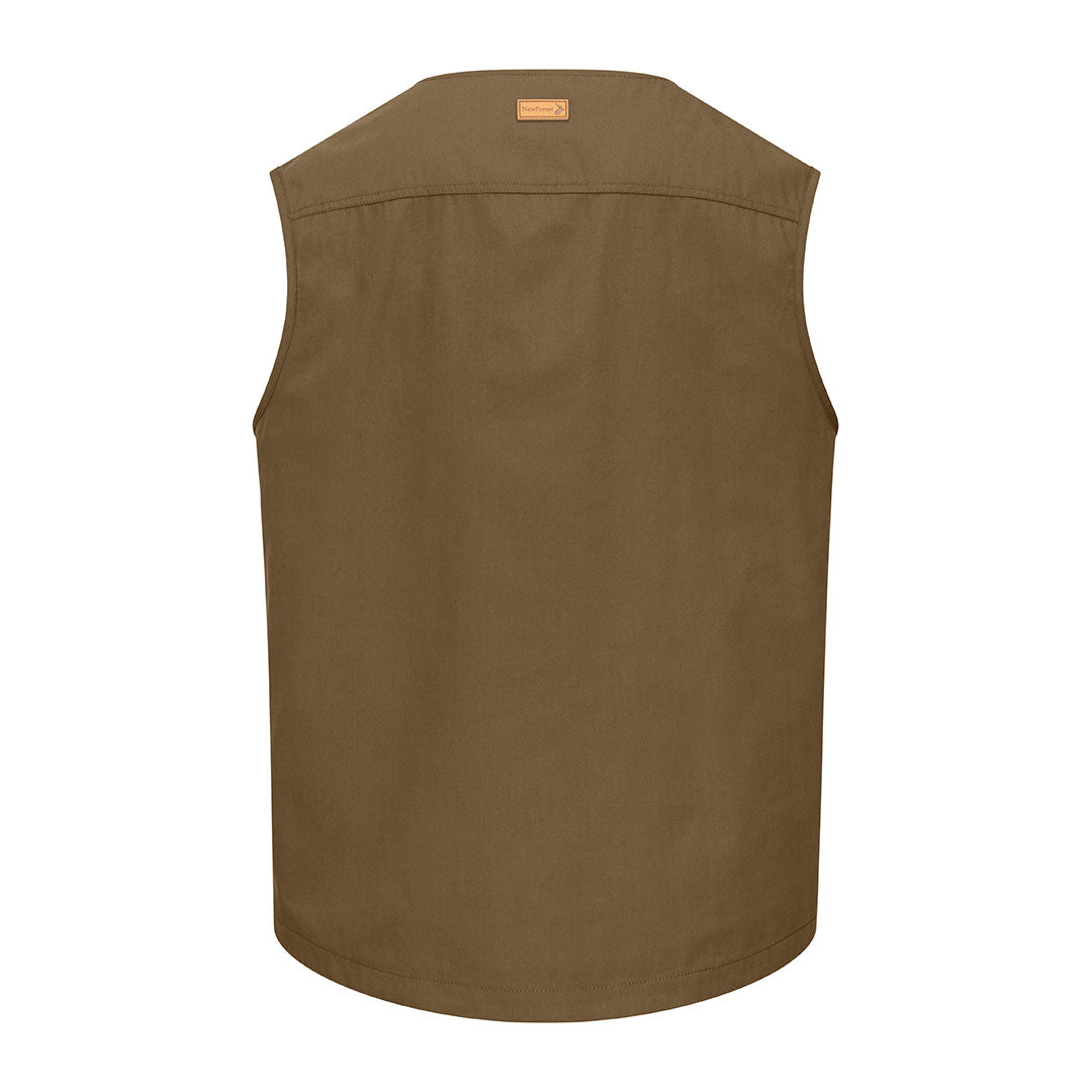 Brown sleeveless vest from the New Forest V-Neck Explorer Gilet for your outdoor adventures