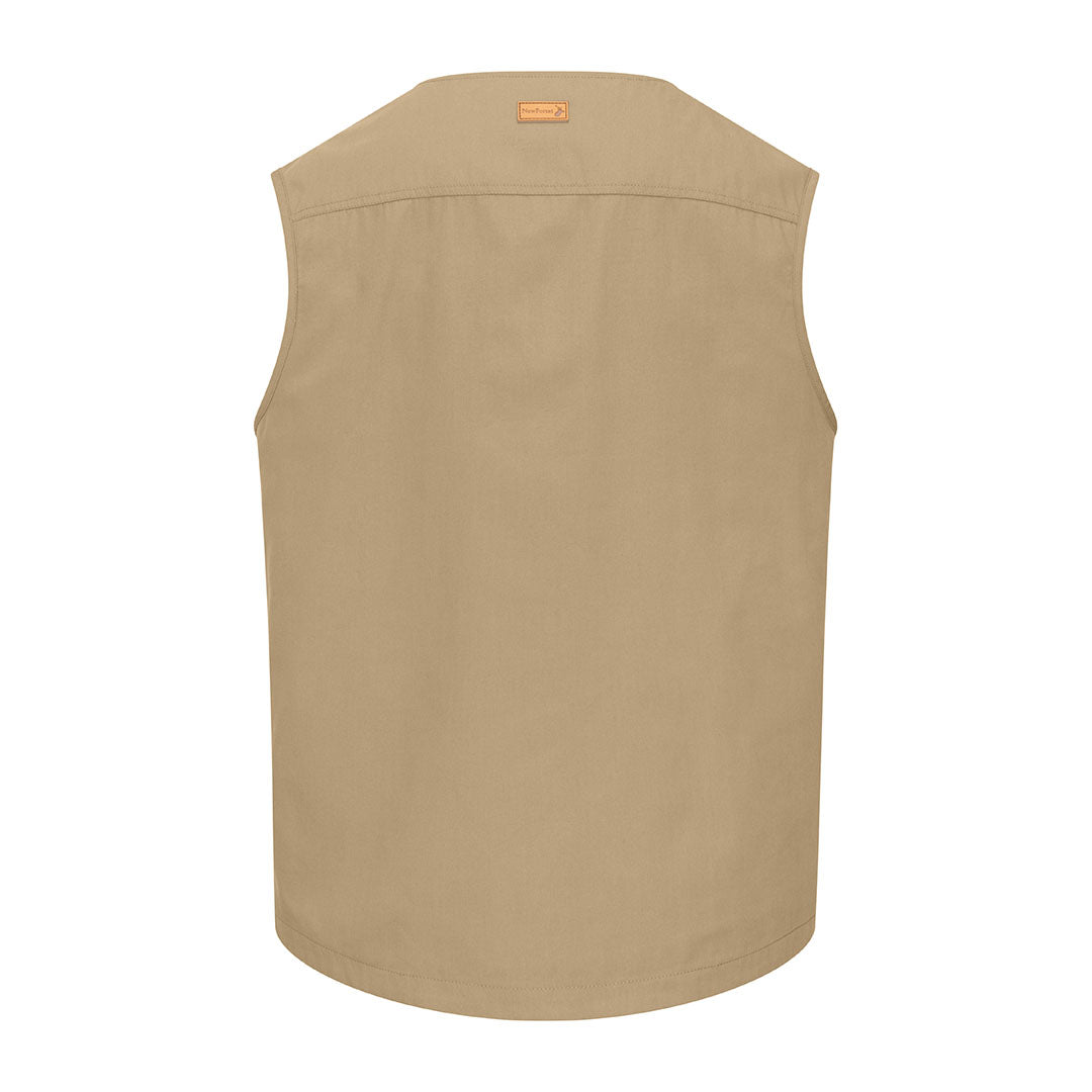 Khaki-colored New Forest V-Neck Explorer Gilet perfect for outdoor adventures