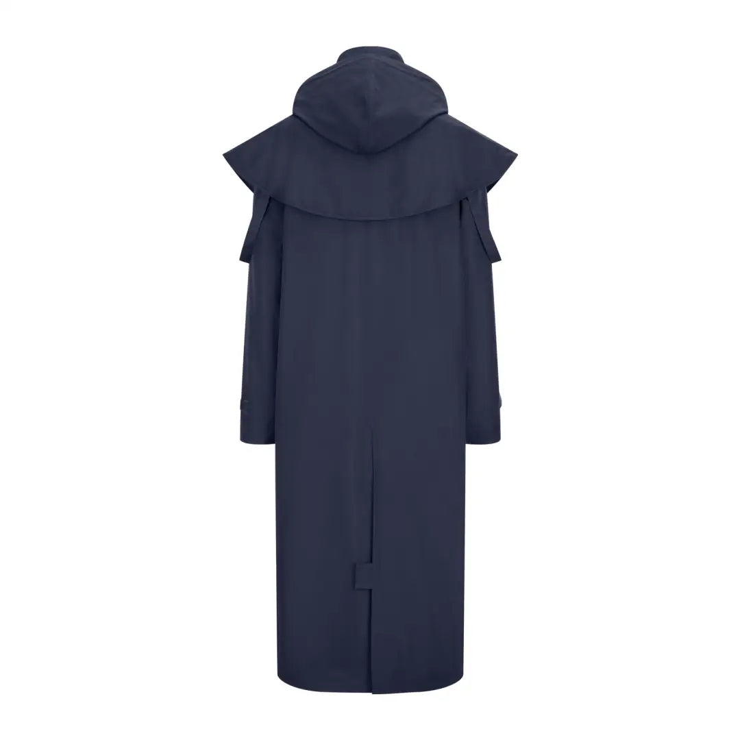 Long navy blue waterproof coat with a stylish cape overlay from New Forest Victoria