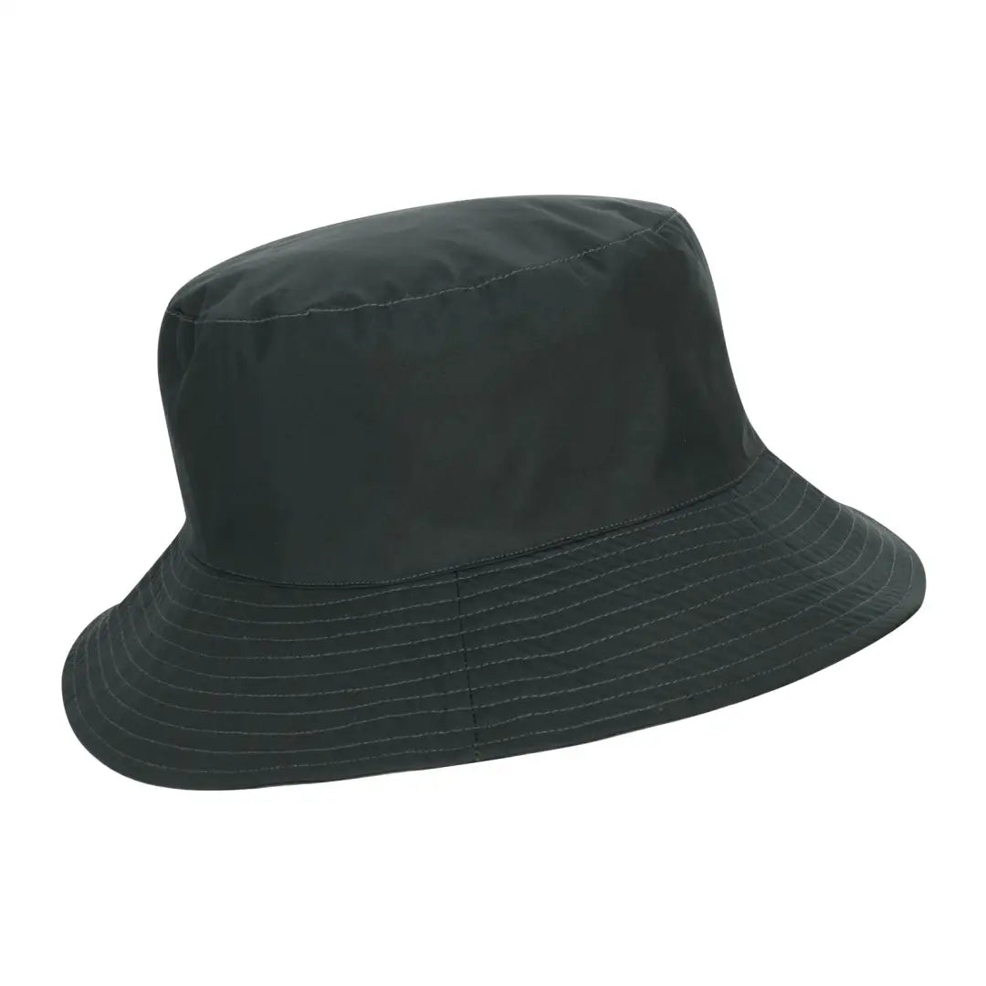 Black Bucket Hat with a wide brim, perfect for the Forest Victoria Waterproof look