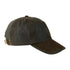 Dark green wax baseball cap with brown suede brim for a stylish look