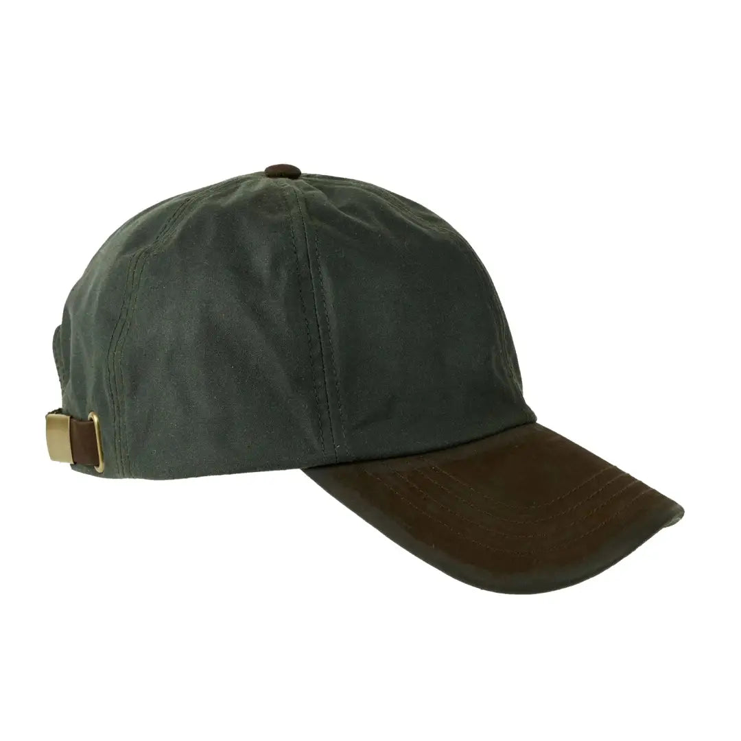 Green New Forest Wax Baseball Cap with a stylish brown brim for a cool look