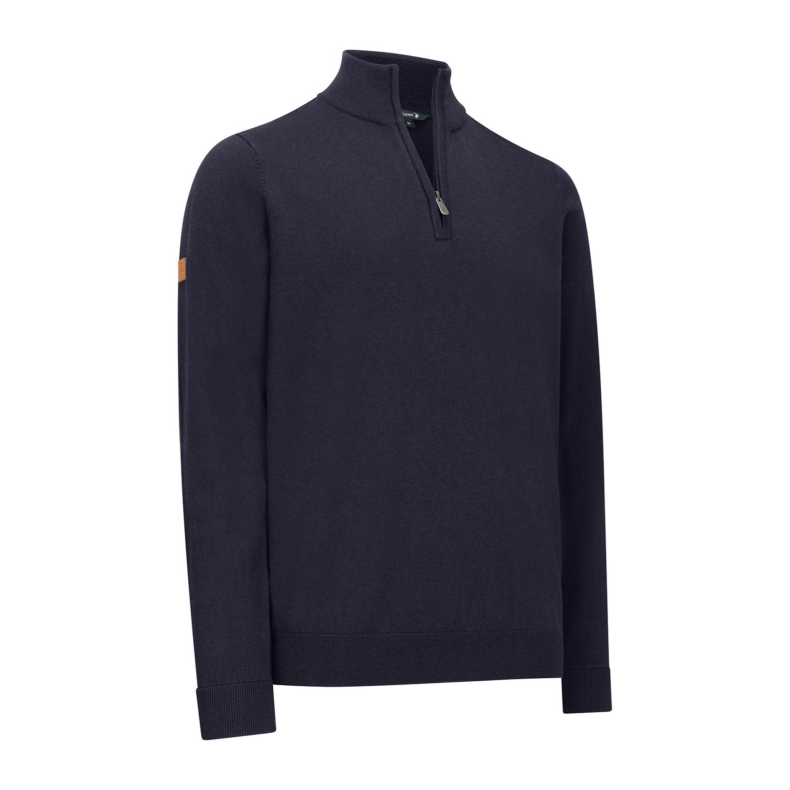 Navy blue zip neck jumper from New Forest, perfect for casual layering