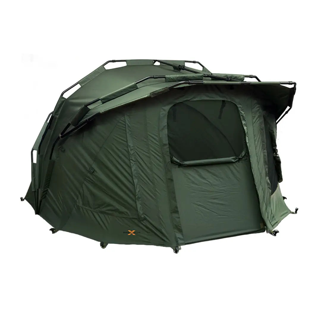 Olive green NGT Fortress hood 5000mm 2 man bivvy with a domed design and window