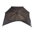 Uniquely shaped black umbrella with extended canopy for ideal weather protection, NGT Shelter 50-inch