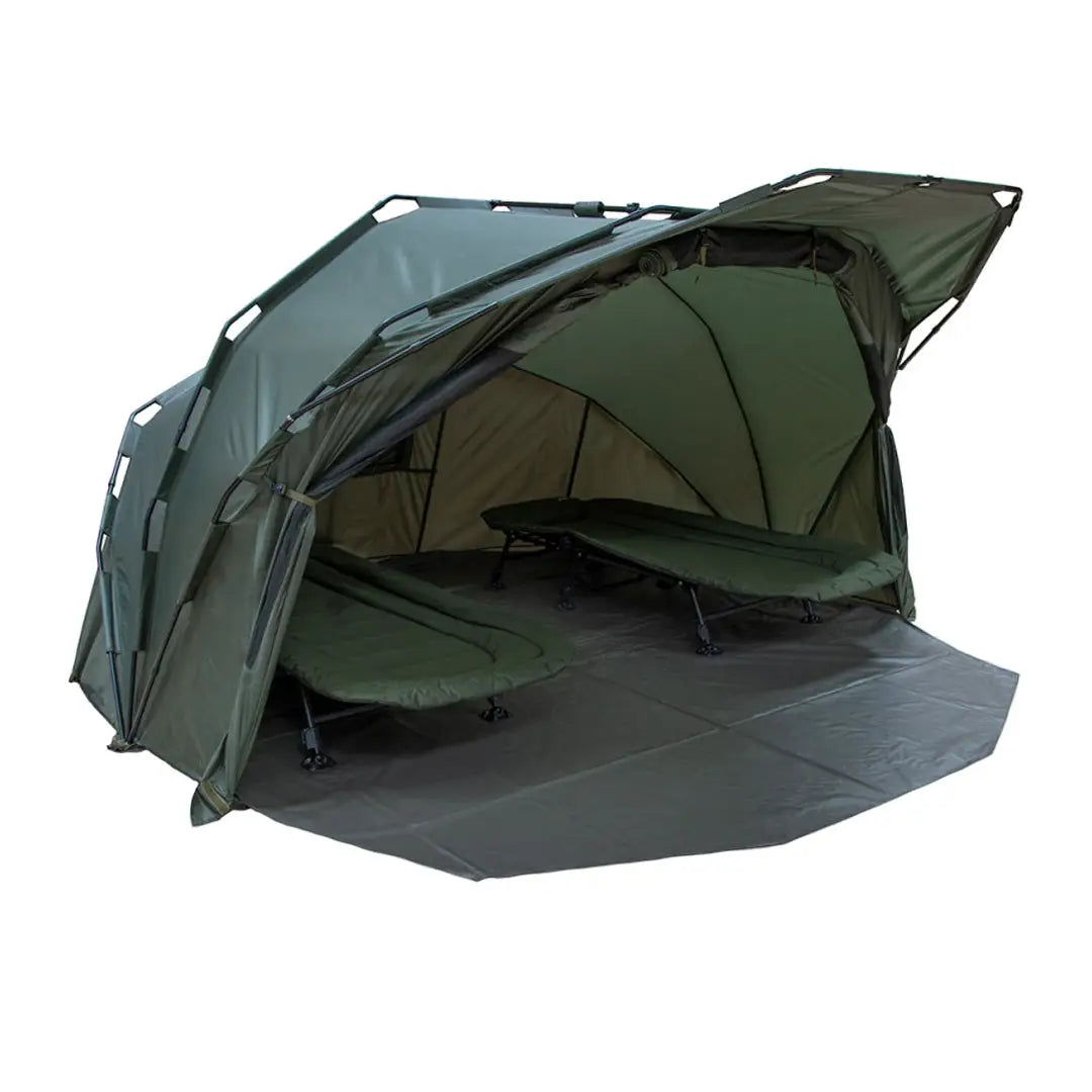 Olive green NGT XL Fortress tent, perfect for outdoor adventures and hunting trips