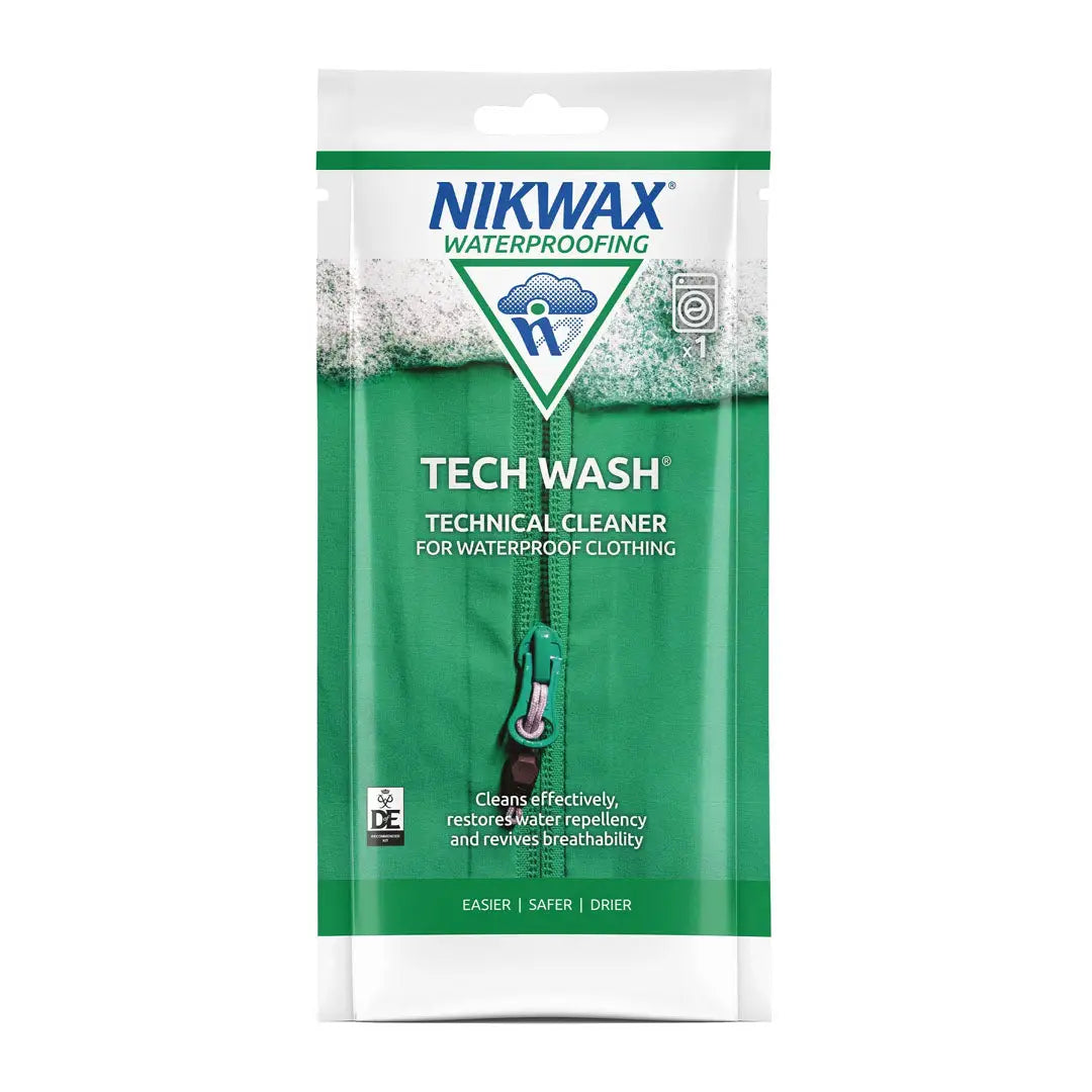 Nikwax Tech Wash pouch for cleaning waterproof clothing and country gear