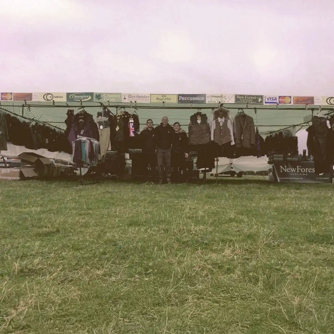 Outdoor clothing stall.