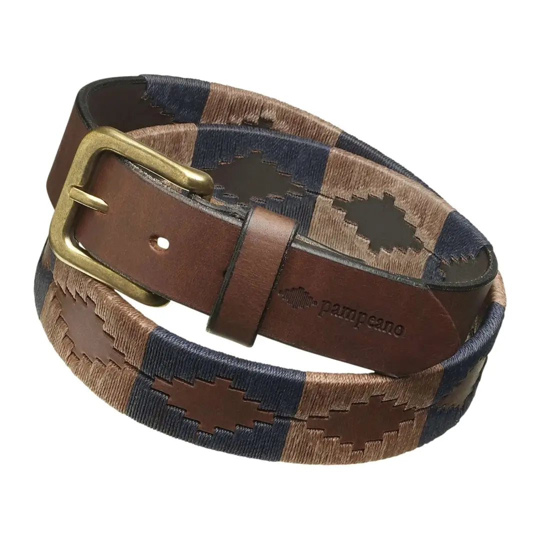 Smart Pampeano Jefe Polo Belt featuring a leather and fabric design with a brass buckle