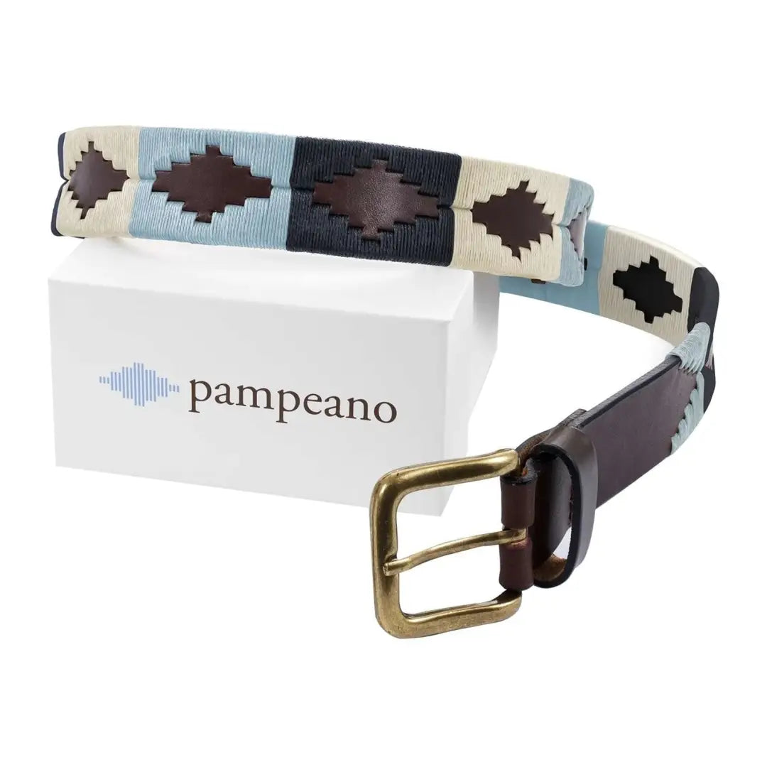 Patterned leather Pampeano Sereno Polo Belt with brass buckle and branding detail