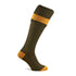 Knee-high Olive Green Pennine Byron Shooting Socks with Orange Accents for style