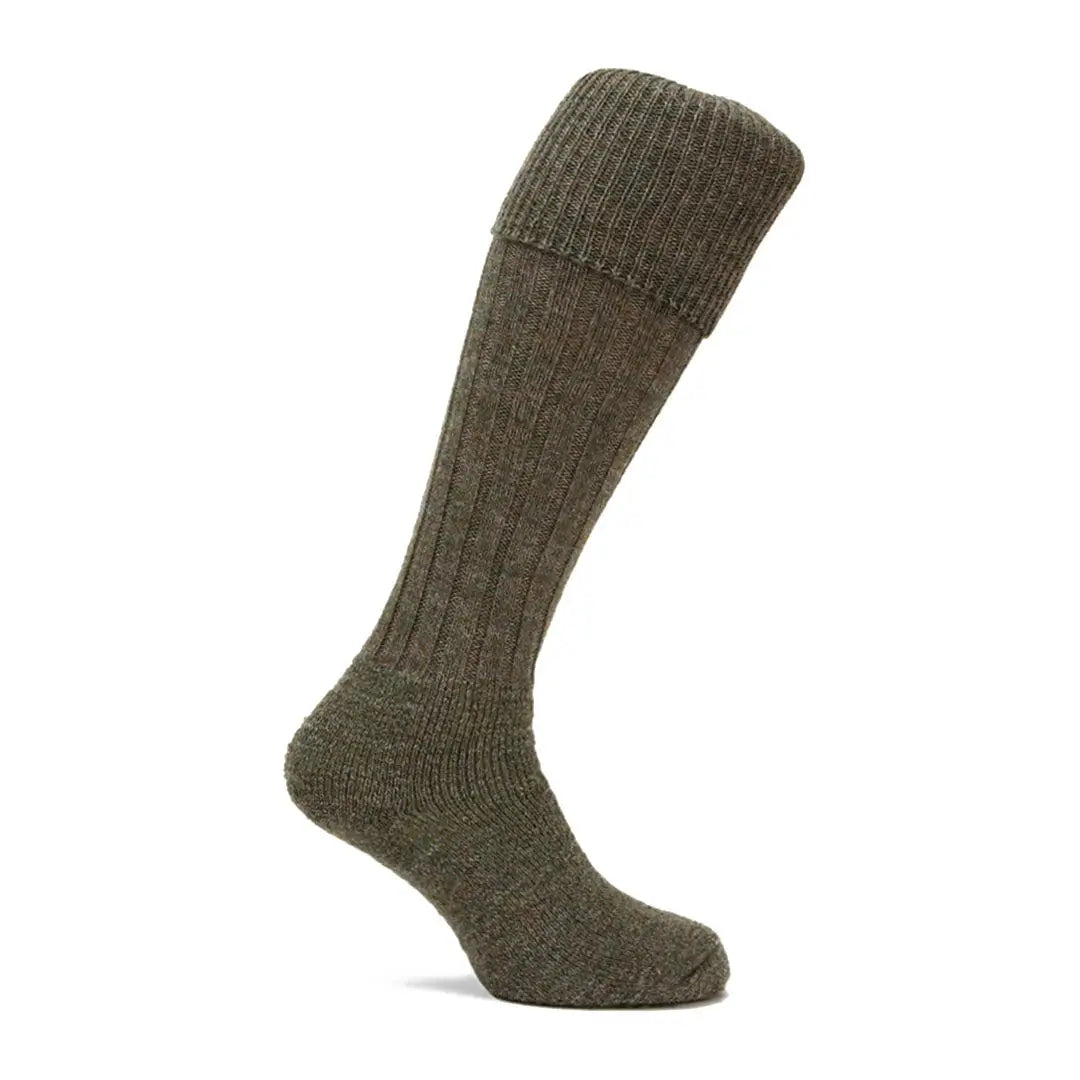 Olive green knee-high ribbed wool sock from Pennine Gamekeeper Shooting Socks collection