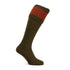 Dark green Knee-high knitted Pennine Penrith Shooting Socks with a red top band