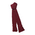 Burgundy knitted scarf with fringed ends, perfect for hunting and country clothing style